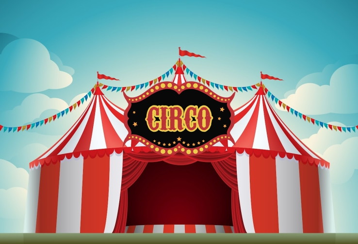 painel sublimado circo 3x2m 3d tecido